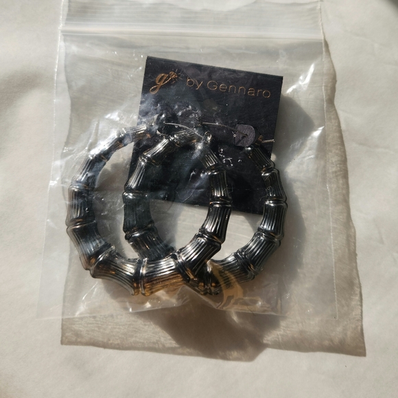 Faux Bamboo Hoop Earrings By Gennaro - Picture 5 of 6